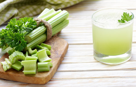 superfood drink made from celery for a healthy dietの写真素材