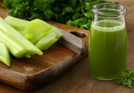 superfood drink made from celery for a healthy dietの写真素材
