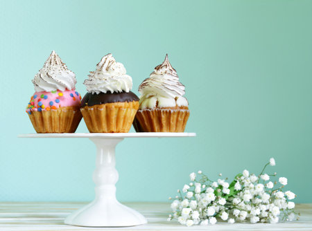 holiday cupcakes for treats and dessertsの写真素材