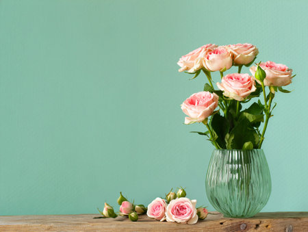 beautiful bouquet of roses for holidays and giftsの写真素材