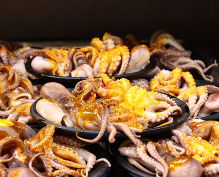 Street food, seafood, Asian food, fresh and natural