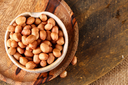 Natural peeled peanuts, healthy nutrition