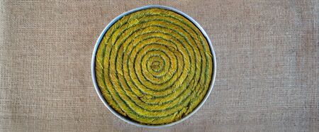 Traditional turkish dessert baklava with cashew, walnuts