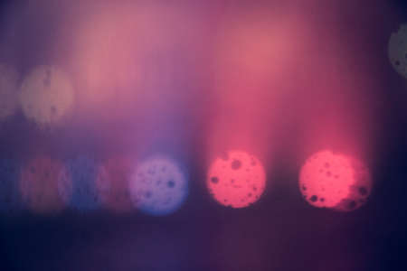 Purple, Blue & Red Bokeh Taken At Berlin At Nigh; Color Circles Lights Backgroundの写真素材