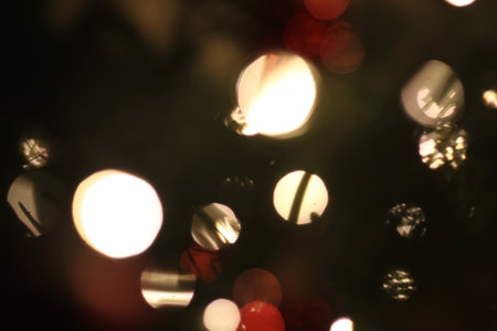 Blurred lights of a German Christmas Tree