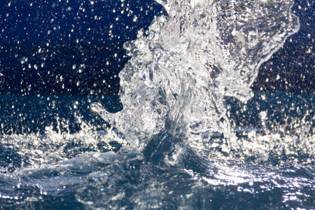 Dynamic blue and white water splash-abstract liquid motion