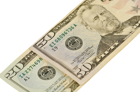 Closeup of the old banknotes of the United States.(Choose a focal point.)の写真素材