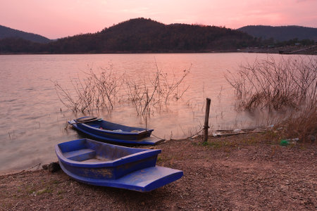 Sunset at Mah Tam Reservoir in Northern Thailand.の写真素材