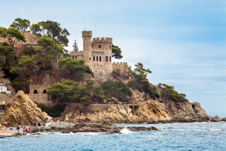 Castell d'en Plajan on the Costa Brava in Lloret de Mar, Spain. View of the Balearic Sea and the rocky coast. Popular tourist destination in Spain.の写真素材