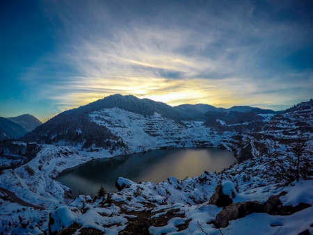 Beautiful old mine lakeの写真素材