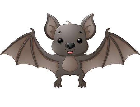 Cute bat cartoon flyingのイラスト素材