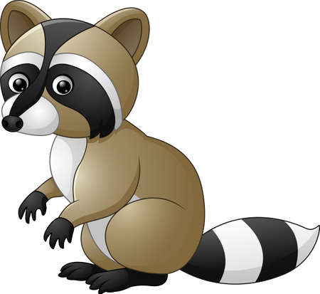 Cute raccoon cartoonのイラスト素材