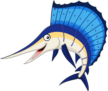 Illustration of marlin fish cartoonのイラスト素材