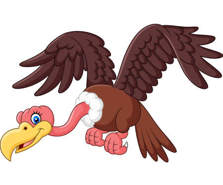Cartoon Vulture flyingのイラスト素材