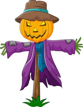 Cartoon scarecrow characterのイラスト素材