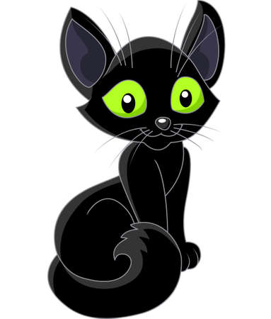 Cute black catのイラスト素材