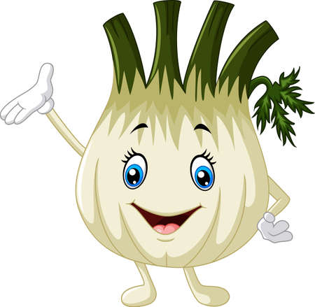 Cute fennel waving handのイラスト素材