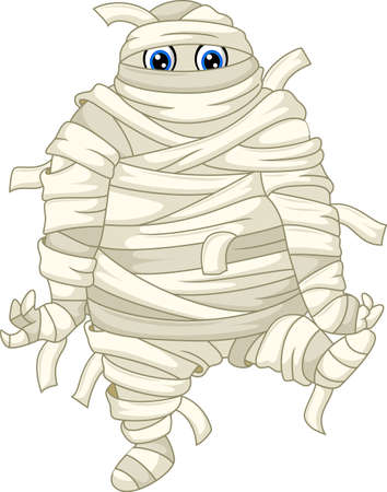 Cartoon mummy walkingのイラスト素材
