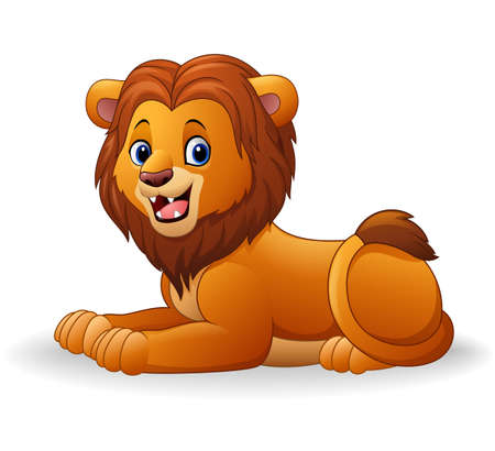 Cartoon lion sittingのイラスト素材