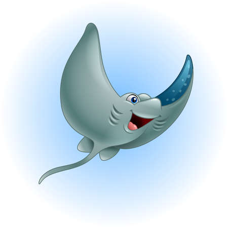 Vector illustration of Cartoon funny stingrayのイラスト素材