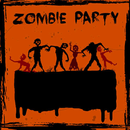 Vector illustration of Zombie party backgroundのイラスト素材