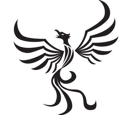 Stylized phoenix tattooのイラスト素材