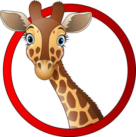 Vector illustration of Cartoon giraffe head mascotのイラスト素材