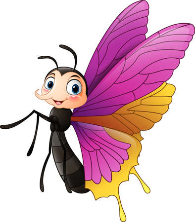 illustration of Cute butterfly isolated on white backgroundのイラスト素材
