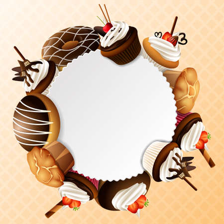 Bakery sweet frame backgroundのイラスト素材
