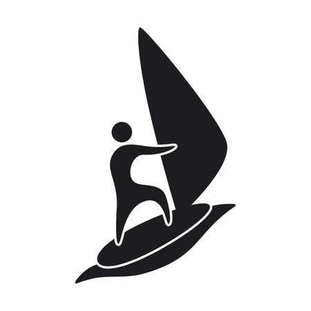 Surfing icon on white backgroundの写真素材