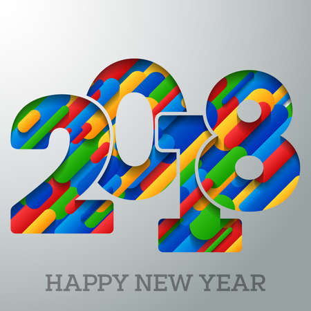 2018 Happy New Year holiday greeting cardのイラスト素材