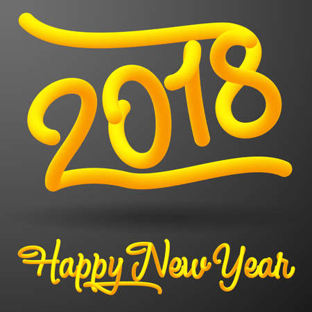 Happy new year 2018 designのイラスト素材