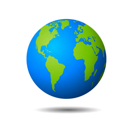 Earth globe icon on white backgroundのイラスト素材