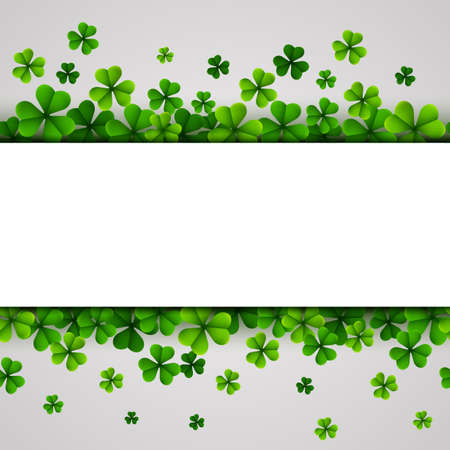 St. Patrick's Day banner with green shamrocksのイラスト素材