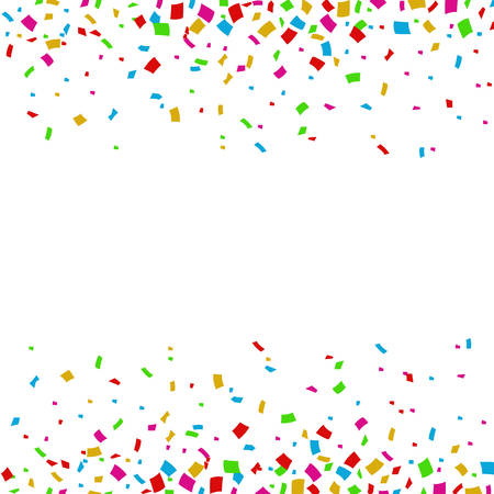 Colorful Confetti Falling On White Backgroundのイラスト素材