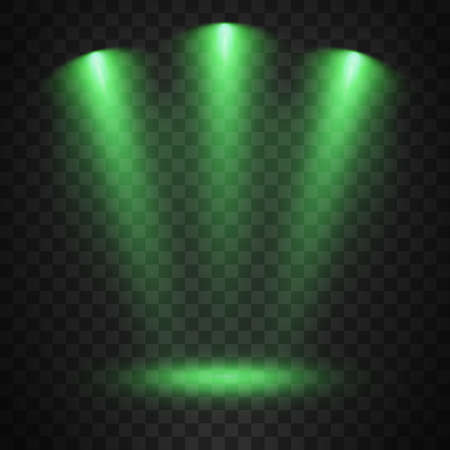 Green spotlights on transparent backgroundのイラスト素材