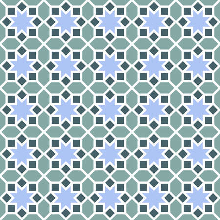Background with seamless pattern in colorful islamic styleのイラスト素材