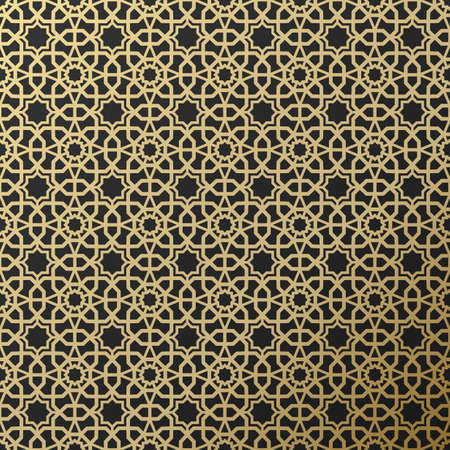 Background with seamless pattern in islamic styleのイラスト素材
