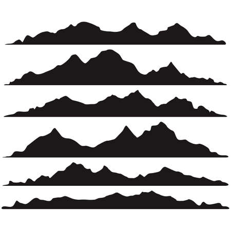 Mountains silhouettes on the white backgroundのイラスト素材