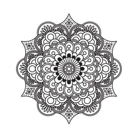 Vector illustration of Outline Rangoli icon isolated on white backgroundのイラスト素材