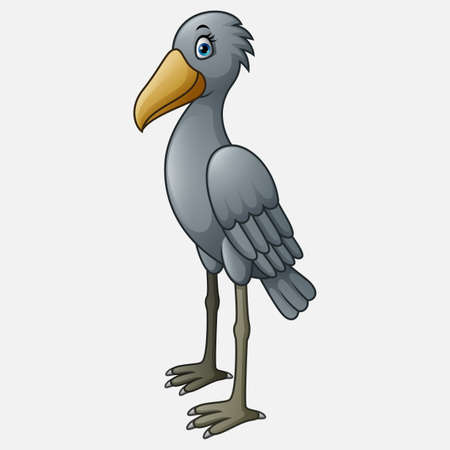 Cartoon Shoebill characterのイラスト素材