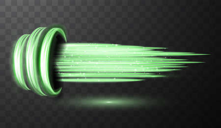 Green glowing shiny spiral lines abstract light speed and shiny wavy trailのイラスト素材