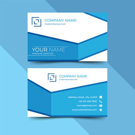 Modern blue business card design template, design vector illustrationのイラスト素材