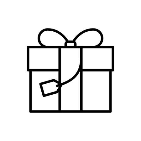 Gift box flat icon on white background, vector illustrationのイラスト素材