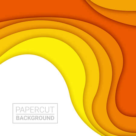 3D abstract background and paper cut shapes, vector illustrationのイラスト素材