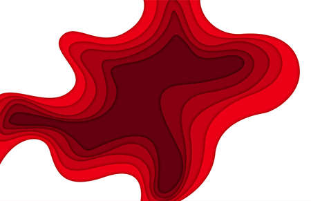 3D abstract background and paper cut shapes, vector illustrationのイラスト素材