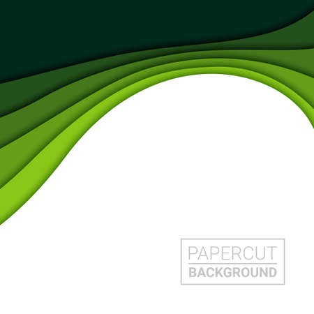 3D abstract background and paper cut shapes, vector illustrationのイラスト素材