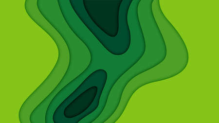3D abstract background and paper cut shapes, vector illustrationのイラスト素材