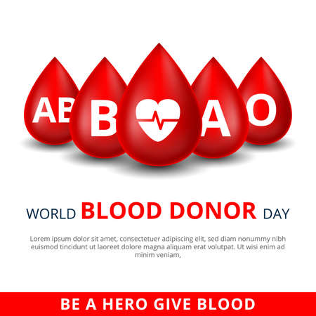 World Blood donor Day, 14th June Illustration Of Blood Donation Concept Design for Banner and Flyer. Vector Illustrationのイラスト素材
