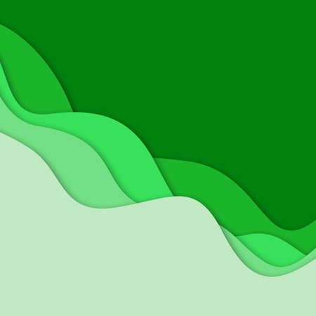 3D abstract background and paper cut shapes, vector illustrationのイラスト素材